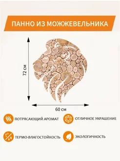 Панно из можжевельника "ЛЕВ" 72х60см (повернут влево)