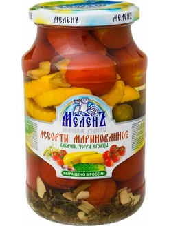 Огурцы помидоры кабачки маринованные 900г