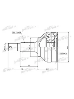 ШРУС наружный A 28, B 26, D 93 Citroen C5