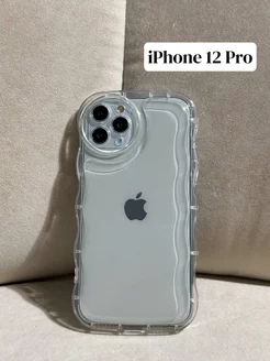 Чехол на iPhone 12 Pro айфон 12 про Прозрачный Волнистый