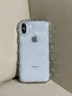 Чехол на iPhone X айфон х Прозрачный Волнистый