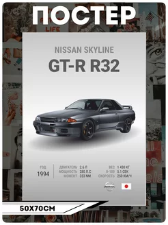 Постеры на стену Авто Nissan Skyline GT-R R32