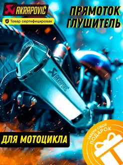 Глушитель Акрапович на мотоцикл на питбайк прямоток