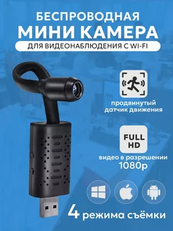 Беспроводная мини камера U21 Wi-Fi 1080p мини видеокамера