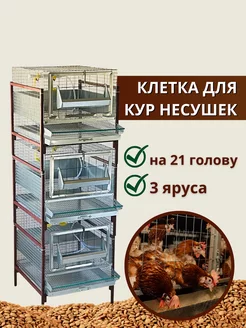 Клетка для кур несушек на 21 голов в полной комплектации