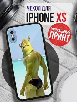 Чехол на IPHONE XS с принтом шрек прикол мем