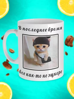 Прикольная мем кружка Котик