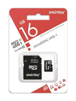 Карта памяти MicroSD 16GB Class 10+ SD адаптер