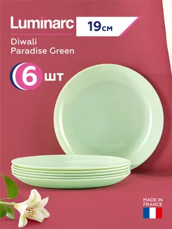 Набор тарелок Diwali Paradise Green десертные 19 см, 6 шт