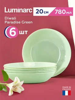 Тарелки для супа Diwali Paradise Green глубокие 780 мл, 6 шт