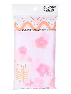 Мочалка для душа (28х95) White Pattern Shower Towel 1шт