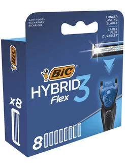 Кассеты для бритвы Бик Flex 3 Hybrid 8шт