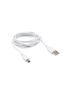 Кабель USB-mini USB, PVC, white, 1,8m