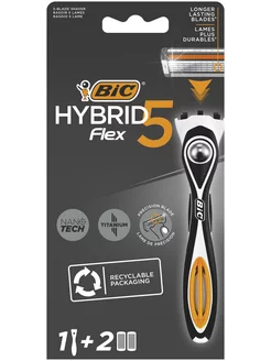 Бритва бик Hybrid 5 Flex + 2 сменные кассеты