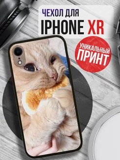 Чехол на IPHONE XR с принтом милый кот прикольный