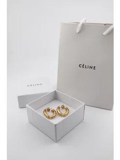 Серьги овальные фигурные в стиле Celine