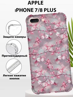 Чехол на iPHONE 7 8 PLUS силиконовый с принтом цветы