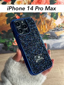 Блестящий чехол на Iphone 14 Pro Max кристаллы Swarovski