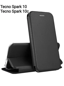 Чехол книжка на Tecno Spark 10 10C KI5M KI5q черный