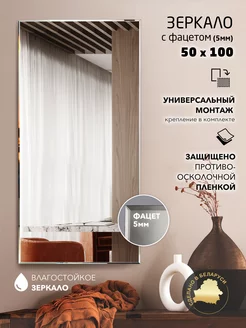 Зеркало настенное в ванную 50*100