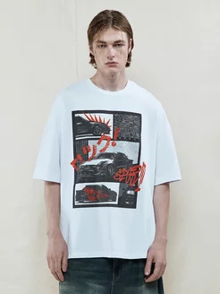 Футболка oversize с принтом в стиле аниме