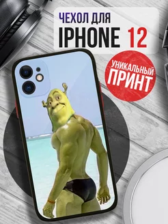 Чехол на IPHONE 12 с принтом шрек прикольный