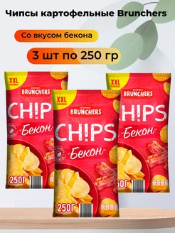 Чипсы картофельные со вкусом бекона 3шт по 250г