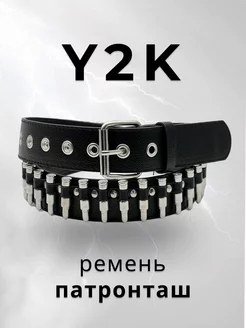 Ремень y2k с заклепками и люверсами