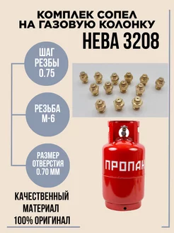 Комплект сопел (форсунок) на газовую колонку 3208