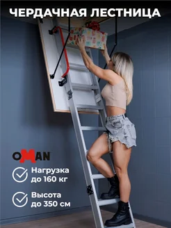 60х120х350 ALU PROFI LITE LONG чердачная лестница с люком