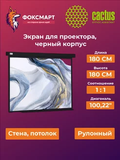 Экран для проектора Wallscreen CS-PSW-180X180-BK