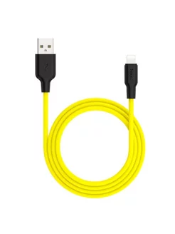 Кабель USB HOCO X21 Plus,USB-Lightning, 2.4А, черный+желтый