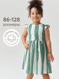 88158 Платье хлопковое green-stripe