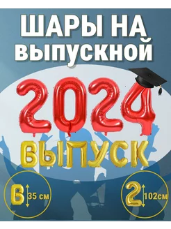 Шары воздушные и фольгированные цифры выпускной 2024