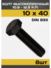 Болт 10х40 высокопрочный DIN 933 черный бренд Болты высокопрочные продавец 