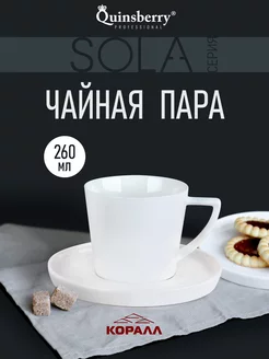 Чайная пара подарочная фарфор 260 мл Sola