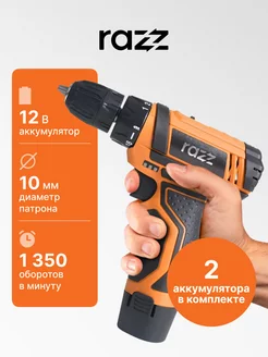 Дрель-шуруповерт аккумуляторная CD-12G2, 12В, 2*1,5Ач, 28Нм