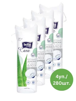 cotton ватные диски care алоэ 70шт. х 4 уп