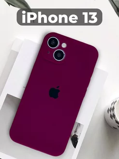 Силиконовый чехол для iPhone 13 (Айфон 13) с защитой камеры