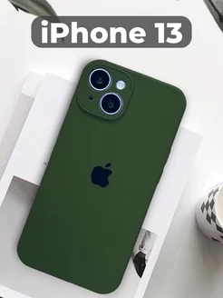 Силиконовый чехол для iPhone 13 (Айфон 13) с защитой камеры