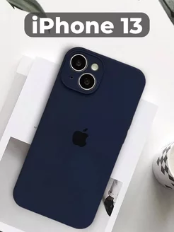 Силиконовый чехол для iPhone 13 (Айфон 13) с защитой камеры